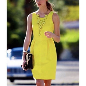 J Crew Yellow Textured Cotton Dress